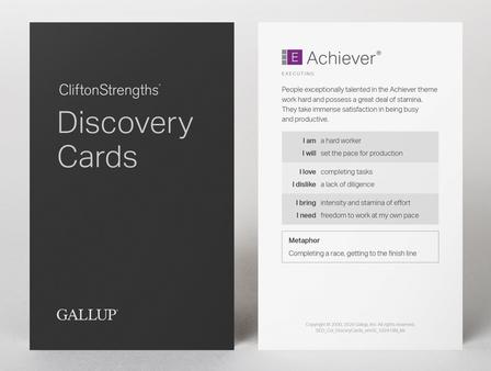 Two cards, side by side, one displaying the front of a card and the other displaying the back.