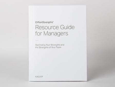Front cover of CliftonStrengths Resource Guide for Managers.
