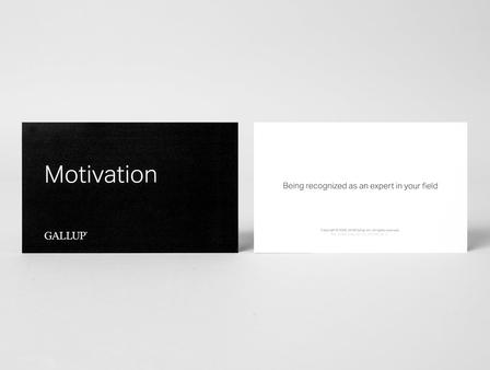 Two cards, side by side, one displaying the front of a card and the other displaying the back.
