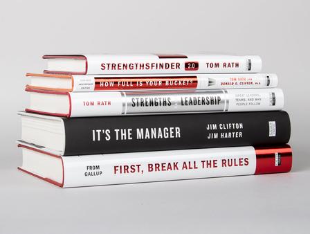 Contents of the Leadership Power Pack, five books, stacked.