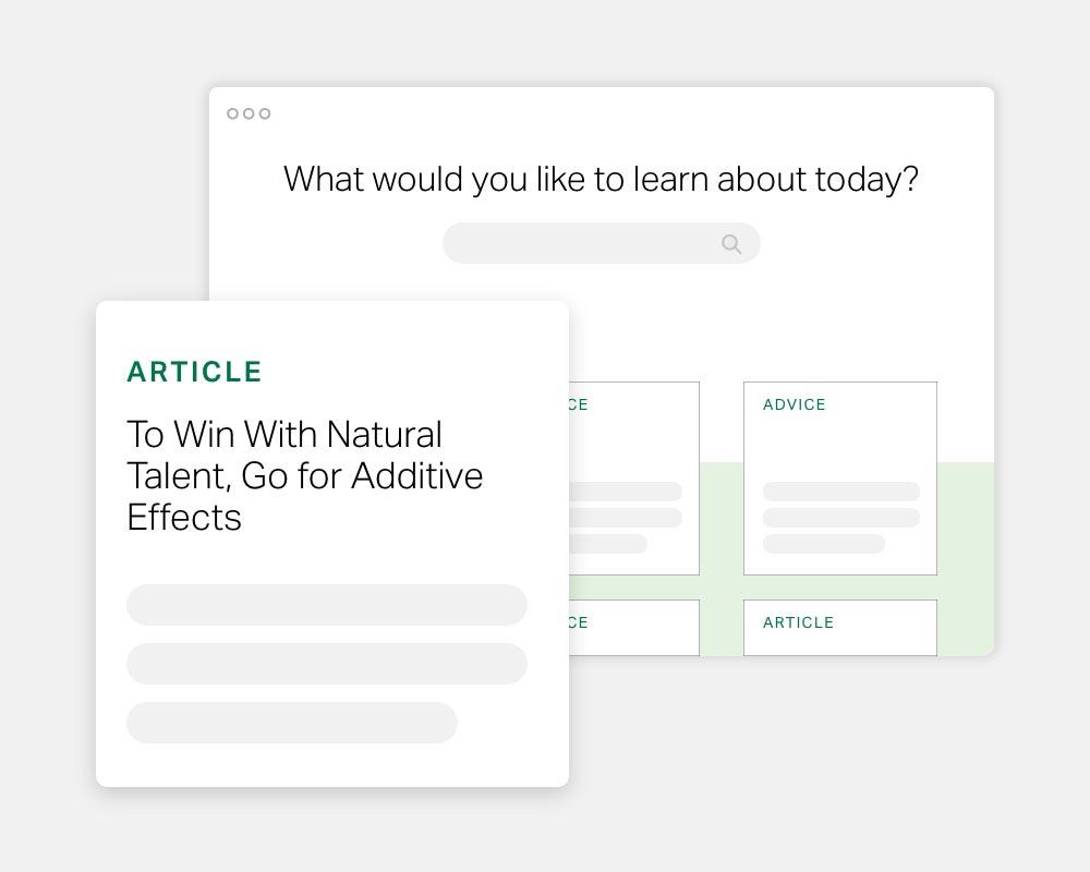 What would you like to learn about today? Article - To Win With Natural Talent, Go for Additive Effects. Advice. Article.