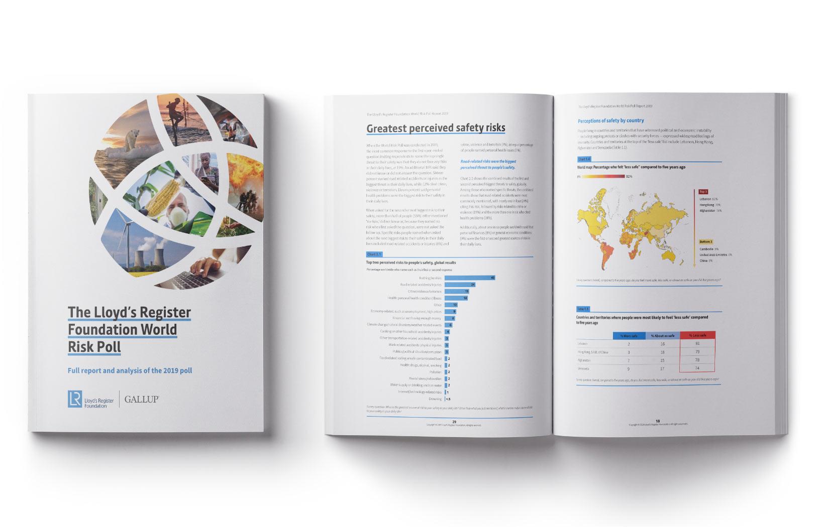 Descriptive images of the The Loyd's Register Foundation World Risk Poll report