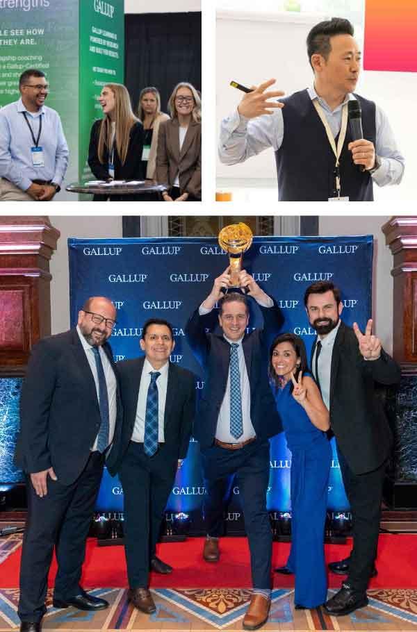 collage of people at Gallup events