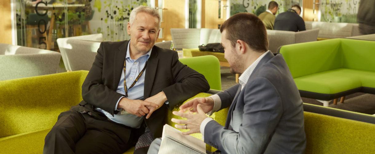 NFU CHRO and Employee Conversing