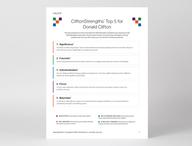 Cover page of CliftonStrengths Top 5 Report.