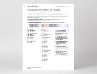 Cover page of CliftonStrengths 34 Report.