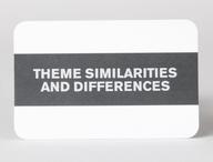 Front of a card, with text reading Theme Similarities and Differences.