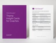 Front and back of a CliftonStrengths Theme Insights Card for Coaches