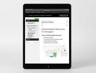 Digital packet displayed on device, featuring the Downloadable Resources for Managers.