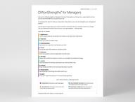 Cover page of the CliftonStrengths for Managers report.