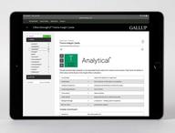 Digital card displayed on device, featuring the Analytical theme.