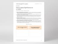 Page 4 of the CliftonStrengths for Leaders report shows how to apply the individual’s first theme.